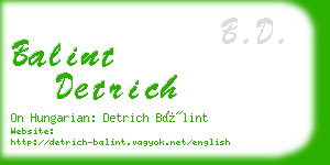 balint detrich business card